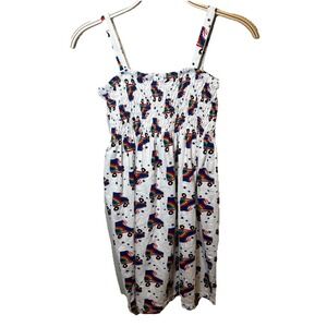 Hanna Anderson Roller Derby‎ Rainbow Dress Smocked Stretch Cotton Girls Sz 10